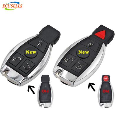 Modified 3/4 Button Smart Key Shell for Mercedes Benz W211 A C E G S R SL ML GML CL GL CLS CLA CLK SLK GLK with Battery Holder