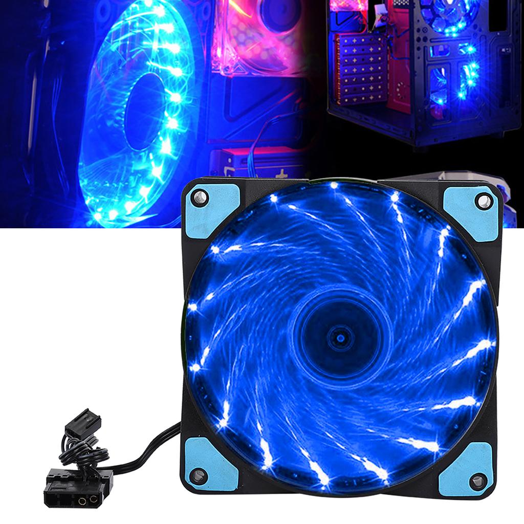 Chassis Fan Computer Cooler PC Accessory 3‑Wire 15‑Light Mute LED Streamer Colorful 12CM