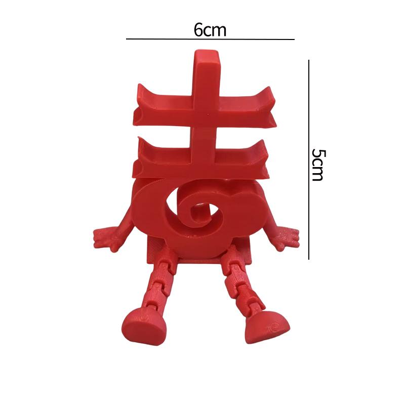 2025 New Year 3d Printing Lucky Character Ornaments Valentine's Day Love Rose Decor Desktop Handicrafts Lucky New Year Gift