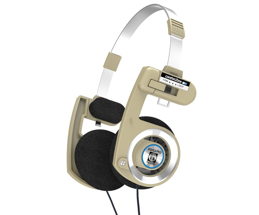 Koss Porta Pro Limited Edition Rhythm Beige On-Ear Headphones In-Line Mic Volume Control Touch Remote 3.5mm Plug Hard Carry Case