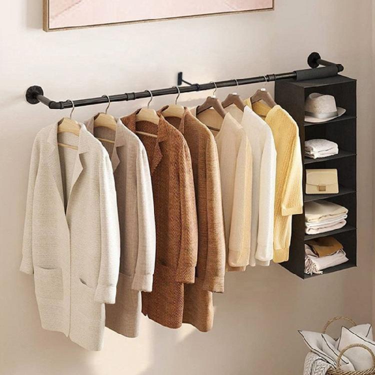 Adjustable Length Carbon Steel Curtain Rod Wrap Around Drapery Rod for Bedroom Indoor and Outdoor Curtain Rod Decors