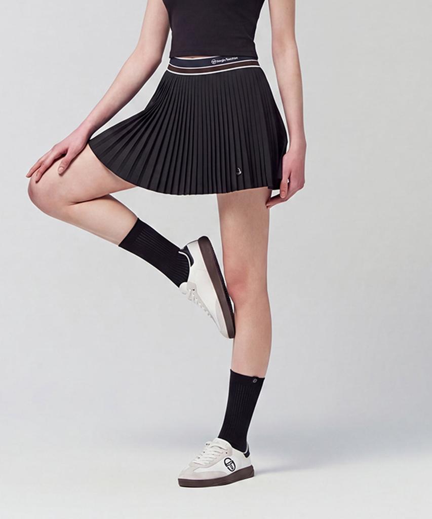 SERGIO TACCHINI W Colorband Flying Fine Pleats Skirt (Black)