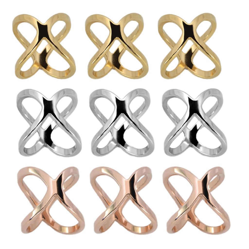 Felimoa Scarf Rings, Easy Arrangement, Scarf Clasp for Office Outfits, 3 Colors, Total 9-Piece Set
