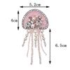 DIY Jellyfish Beads Patches Rhinestone Brooch Badge Sea Animal Appliques  For Clothing Bags Shoes