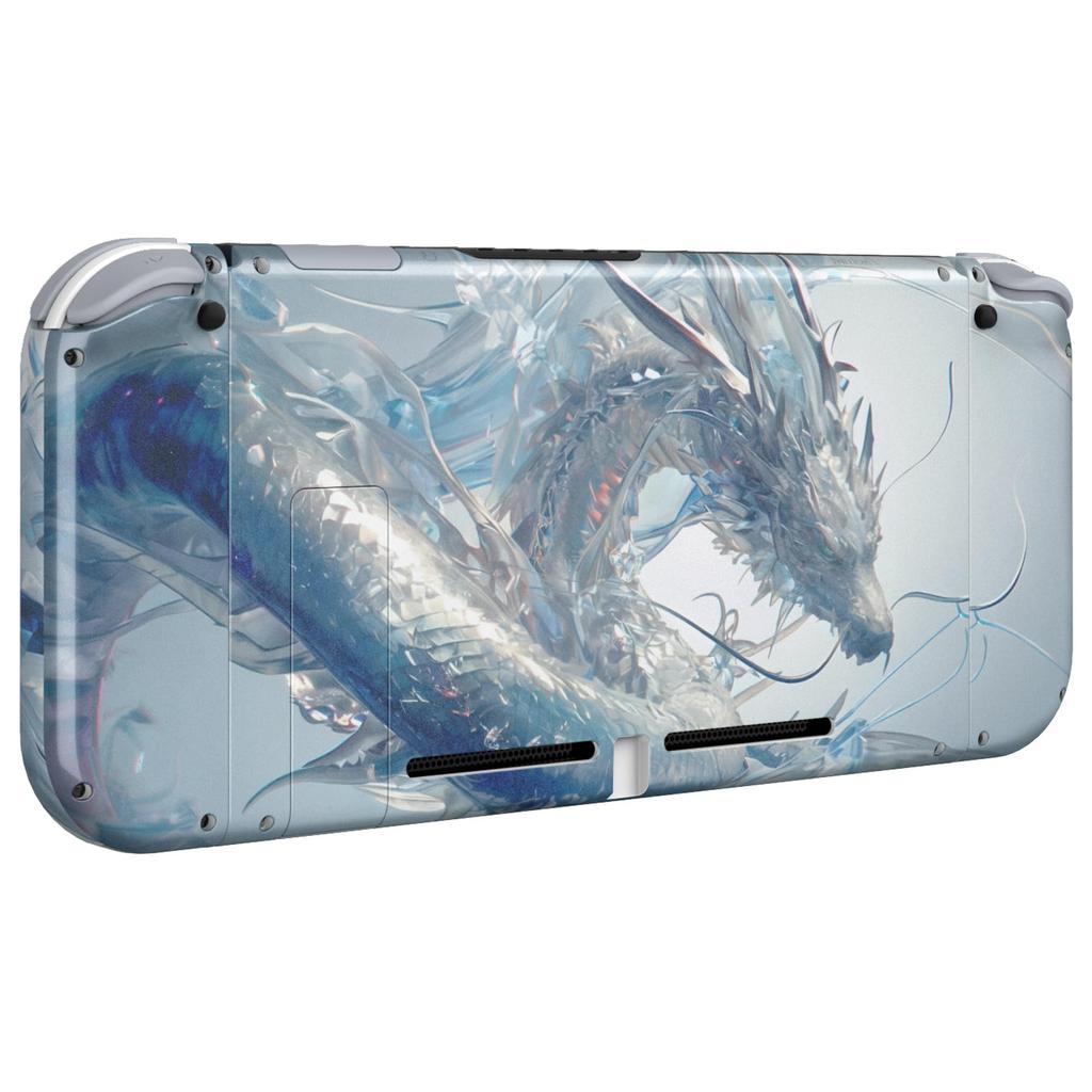 Custodia sostitutiva fai da te personalizzata compatibile con eXtremeRate, dotata di supporto posteriore con motivo, maniglia, controller, set completo di pulsanti, interruttore, piastra,