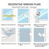 Floral Window Privacy Film Waterproof Frosted Static Cling Non-Adhesive Glass Door Privacy Film for Bathroom Bedroom Kitchen