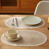 New Rope Cotton Braided Oval Placemats Washable Heat-resistant Braided Table Mats Non-slip Western Food Mats Kitchen