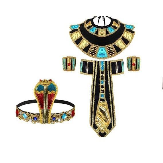 Cleopatra Costume Accessories Snake Bead Headpiece Belt Set Egyptian Princess Halloween Outfit
