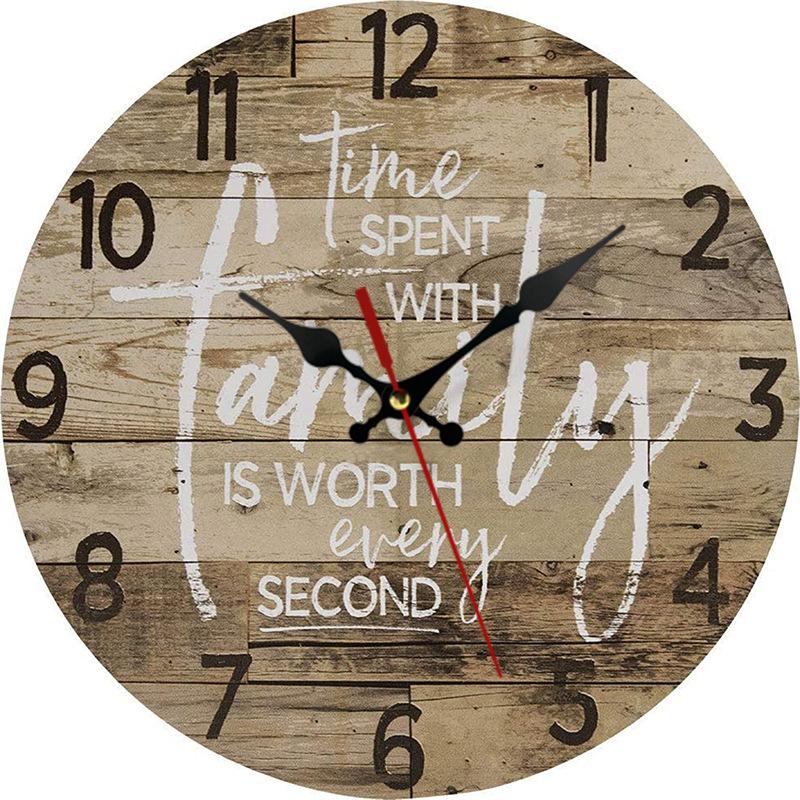 

Hanging Wall Clock 25cm/10 Inch Vintage Coastal Worn Blue Battery Operated Rustic Wall Decor for office Home Living Room