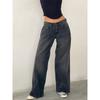 Autumn American Retro Low Waist Straight Jeans for Women