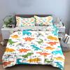 Colorful Cartoon Dinosaur Bedding Bedding Duvet Cover Set Duvet Cover Pillowcases (1 * Duvet Cover 2 * Pillowcases, without duvet insert)
