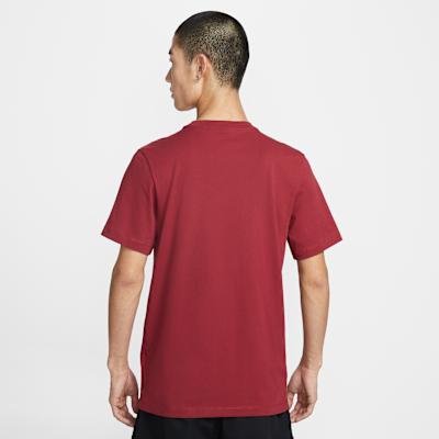 Nike T Shirts Men's Burgundy Crew Neck Moderate