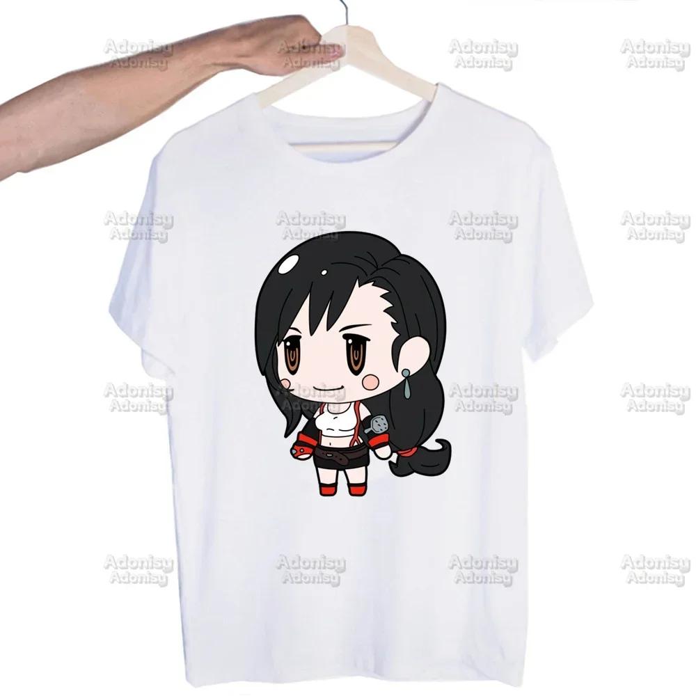 Final Fantasy 7 Fan Art Harajuku Men's Tshirt Printed Unisex Short Sleeve T-shirt Cool Cartoon Casual Male Streetwear Tops