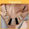 European Geometric American Leather Rope Necklace Womens Multicolor Diamond Short Sweater Chain
