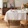 Jiexin European Style Embroidered Tablecloth - Coffee Leaves Design for Home Decor