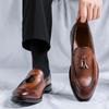 Big Size Men Casual Business Wedding Formal Dress Shoes Slip-on Tassels Shoe Breathable Black Brown Soft Leather Loafers Sneaker