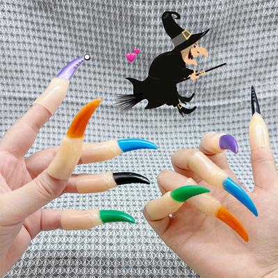 5Pcs Novelty Funny Simulation Zombie Witch Long Nail Sets Toys Halloween Dress Up Props Cosplay Makeup DIY Decorative Gifts
