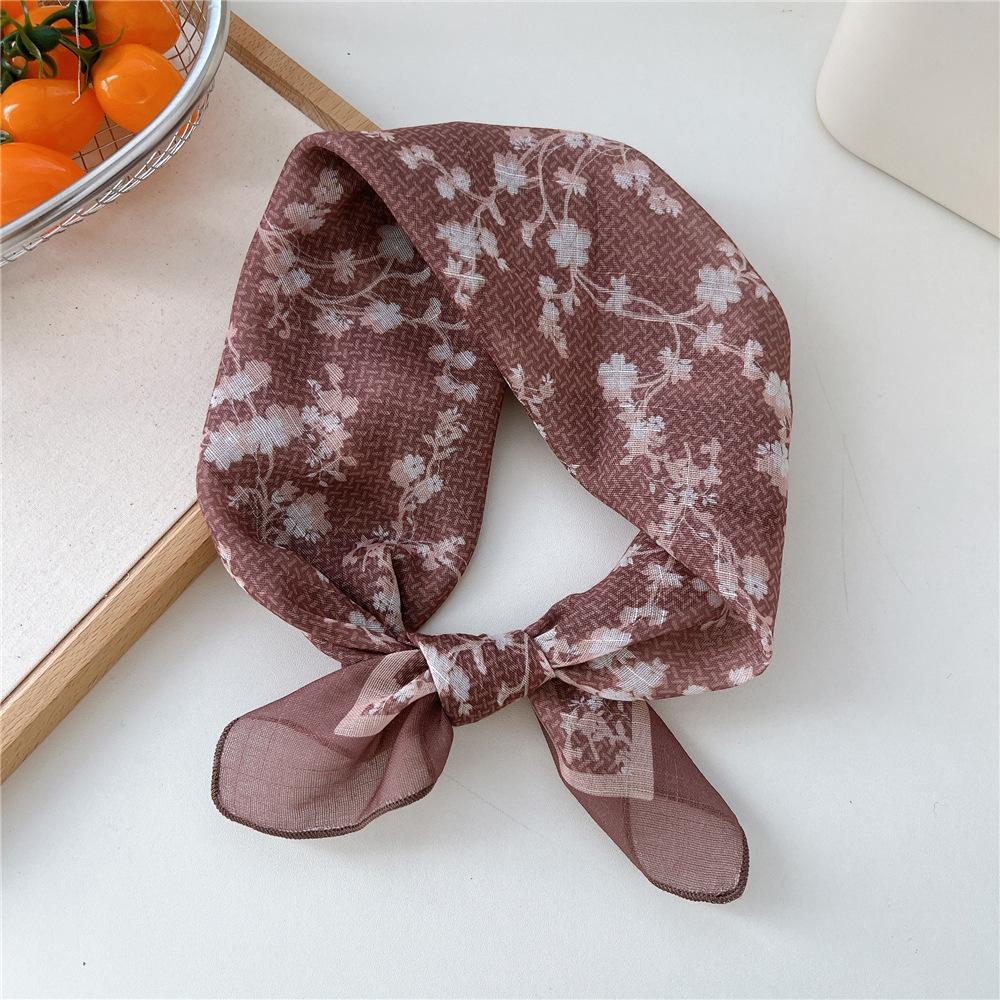 Fashion Women Printing Cotton Linen Small Square Scarf Scarf Women's Versatile Paisley Scarf Head Band Hair Accessories