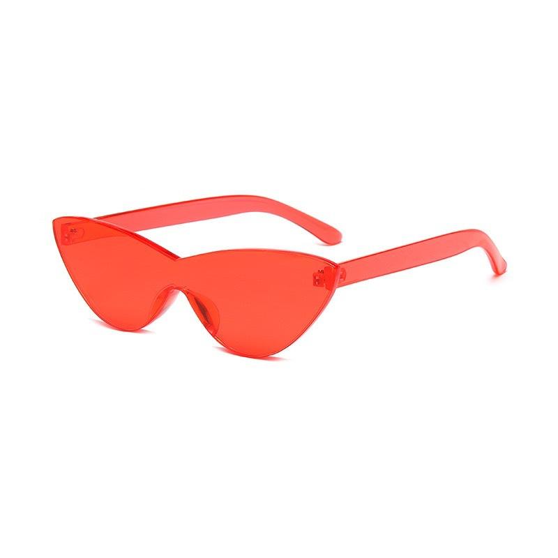 Hot-Selling Cat S Eye One-Piece Colorful Sunglasses Avant-Garde Export Candy-Colored Sunglasses красный