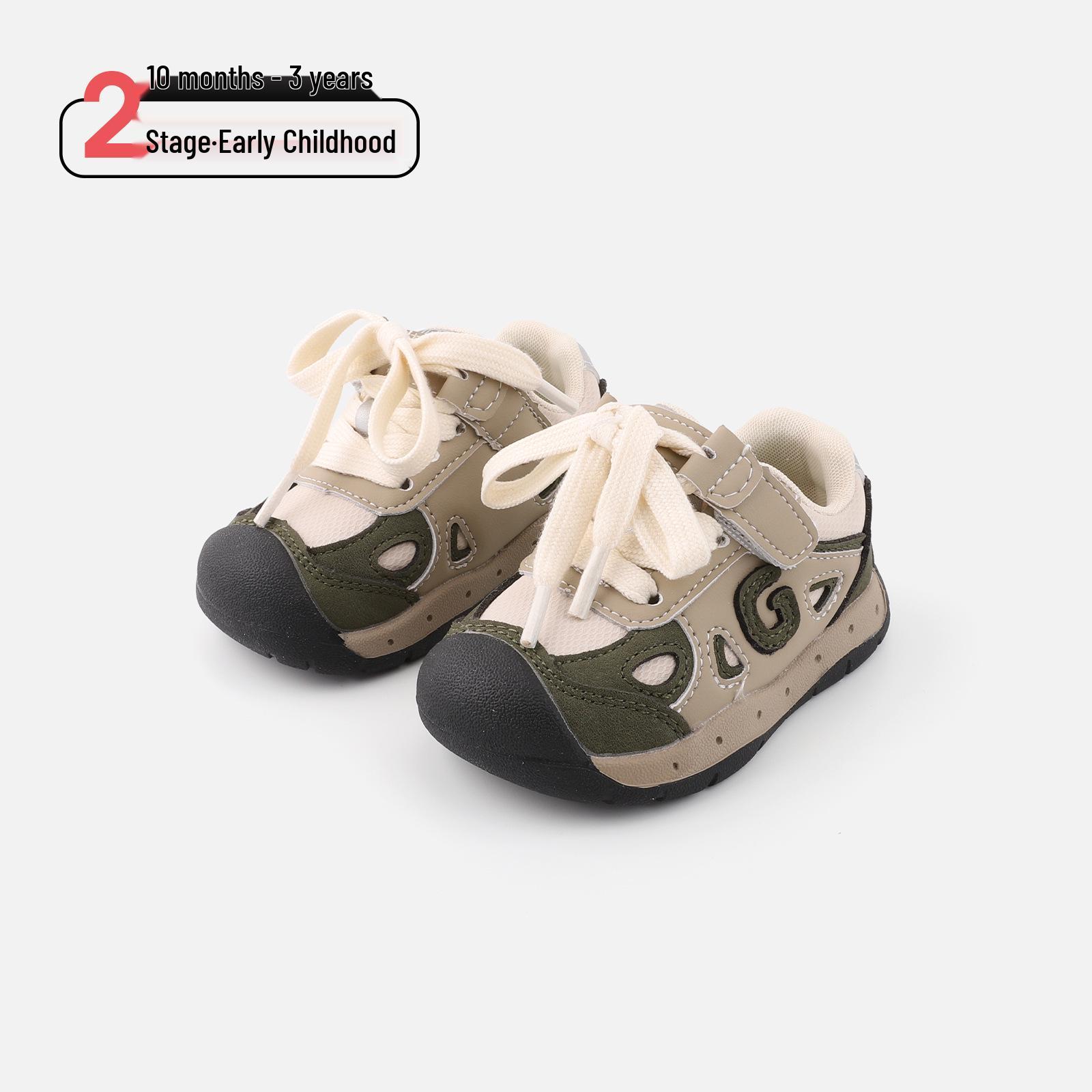 

Spring Soft-Soled Shoes for Kids: Fashionable, Non-Slip, Portable Velcro Style for Boys and Girls 18/13.5cm зелений