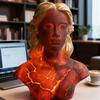 JYL TS/196,New Blazing Maiden Figurine Cracked Soul Red Flame Girl Decorative Figurine