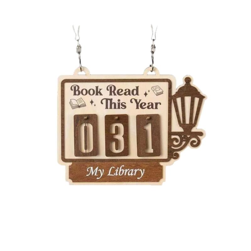 

Wooden Hanging Bookshelf Reading Counter Trackers Board Wood Sign For Book Lover Home Library Classroom Wall Decors Gift 1