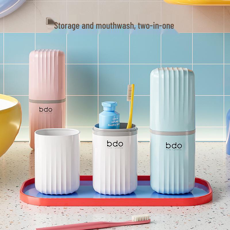 Portable Travel Toothbrush & Mouthwash Cup Set