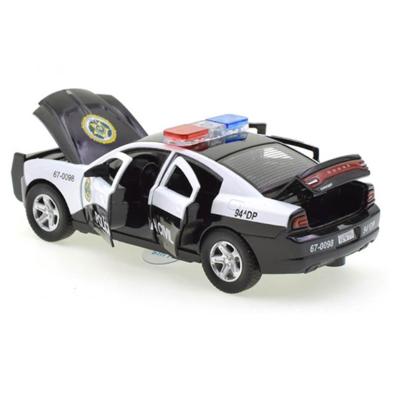 1:32 Alloy Diecasts Simulation Police Model Toy Cars Pull Back Light And Sound Collection Metal Vehicles Ornament For Kids Gifts