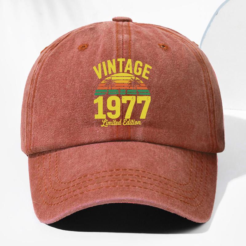Unisex Coconut Tree VINTAGE  Print Washed Vintage Baseball Cap Fashionable Outdoor Hat for Men and Women Adjustable Trucke