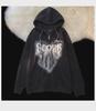 Oversized Loose Fit Hooded Cardigan Sweater for Women with Foam Print Design