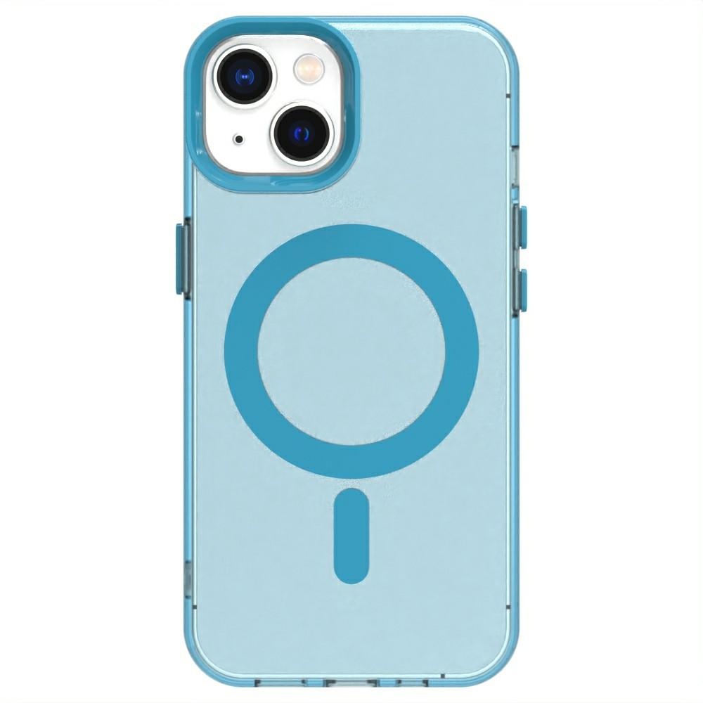 

Candy Series For iPhone 15 Case Compatible with MagSafe PC+TPU+PET Anti-Drop Phone Cover Blue