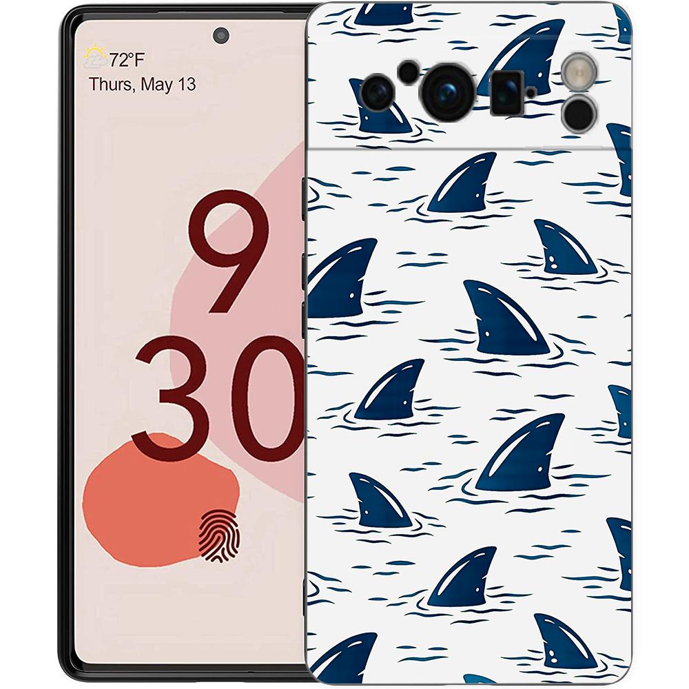 

Luxury Phone Case For Google Pixel 10 9 8 9A 8A 7 7A 6 Pro XL 6A 5G Black Soft Back TPU Cover Shark Pixel 9