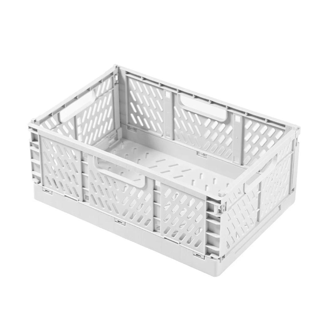 Portable Foldable Plastic Storage Basket 2026 Latest Models Lightweight Stackable Organizer Box for Makeup Jewellery Toys