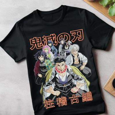Koszulka Hashira Demon Slayer Kimetsu No Yaiba Tengen Koszulka Ghost's Blade Anime Lato Nowość Męska i Damska Streetwear
