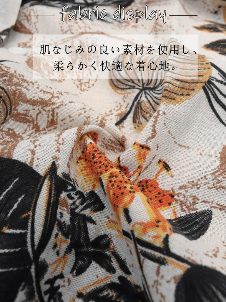 Long Shirt and Long Floral Maxi Resort Plus Sizes Popular Floral Print [kisetsumate] Women's Cotton-Linen Dress, Dress, Spring, Summer, Fall, Sleeve,