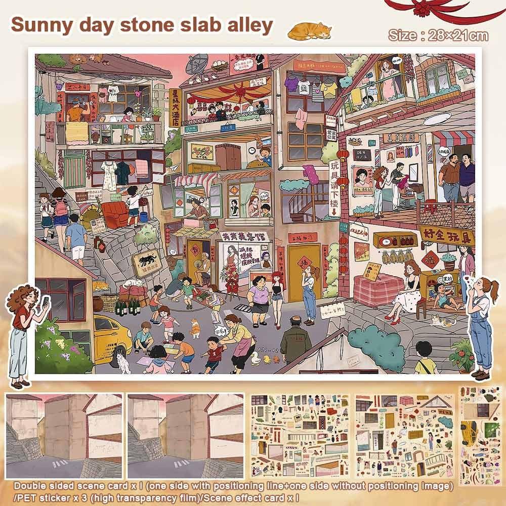 

Kawaii Design Landscape Sticker DIY Design Festival Theme 3D City Sticker Special Economic Zone DIY Pocket Scene