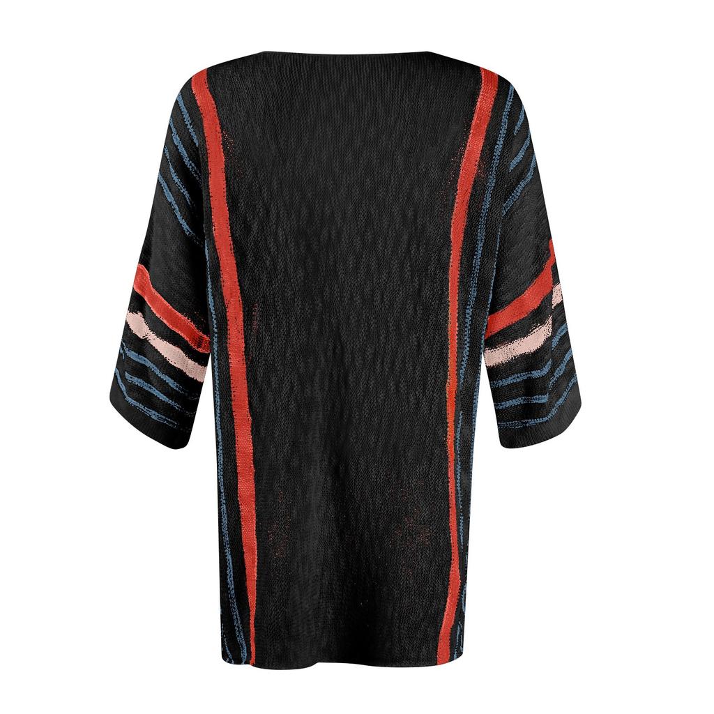 Modisches Sportswear-Sweatshirt-Oberteil mit Rundhalsausschnitt und 3/4-Ärmeln für Damen