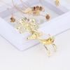 Mirror Light Snowflake Christmas Plum Blossom Deer Brooch Pearl Cute Fashion Corsage Flower Brooch Pin Long-Lasting Color Exquisite Brooch BFF Gift