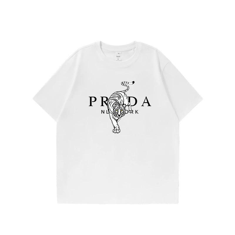 

Летняя футболка из чистого хлопка с тигровым принтом, уличный стиль, ретро, с круглым вырезом, с коротким рукавом, топ для мужчин S