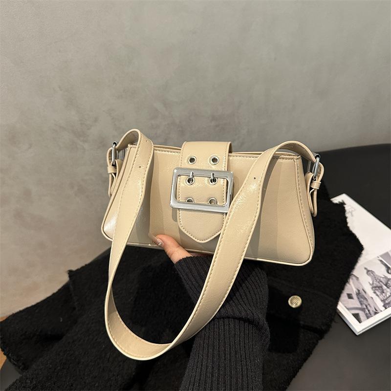 Vintage Schloss Design PU Umhängetaschen für Damen Einfache einfarbige Damen Achseltasche Lässige Femlae Phe Handtaschen Geldbörse