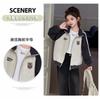 Girls Baseball Jacket Kids Casual Sport Coat Solid Color Letter Print 120-170cm