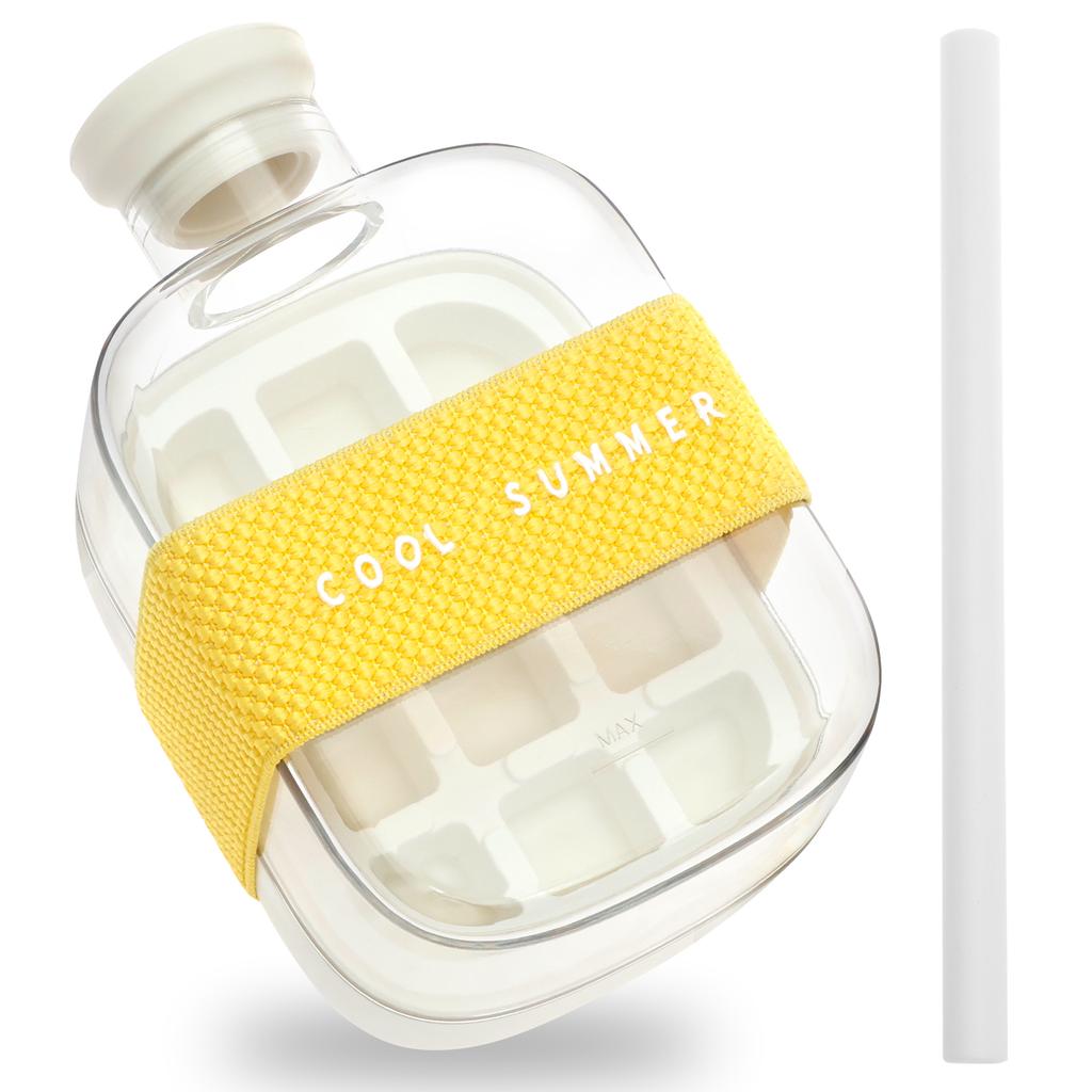 Ice Cube Tray Bottle Kit Silicone Ice Cube Freezer Mold Ice Cube Maker with Lid 12 Grids for Whiskey Cocktail Coffee Accessories