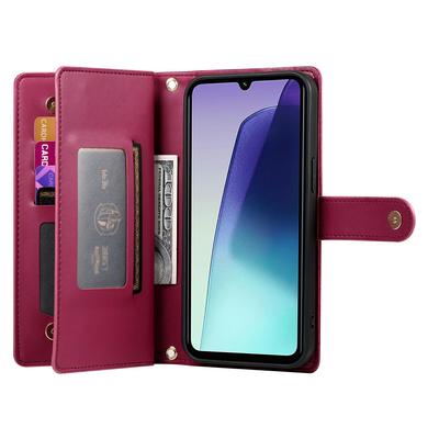 For Xiaomi Redmi A5 NFC (EU) (173.45mm) Case Zipper Pocket Wallet Leather Phone Cover with Straps