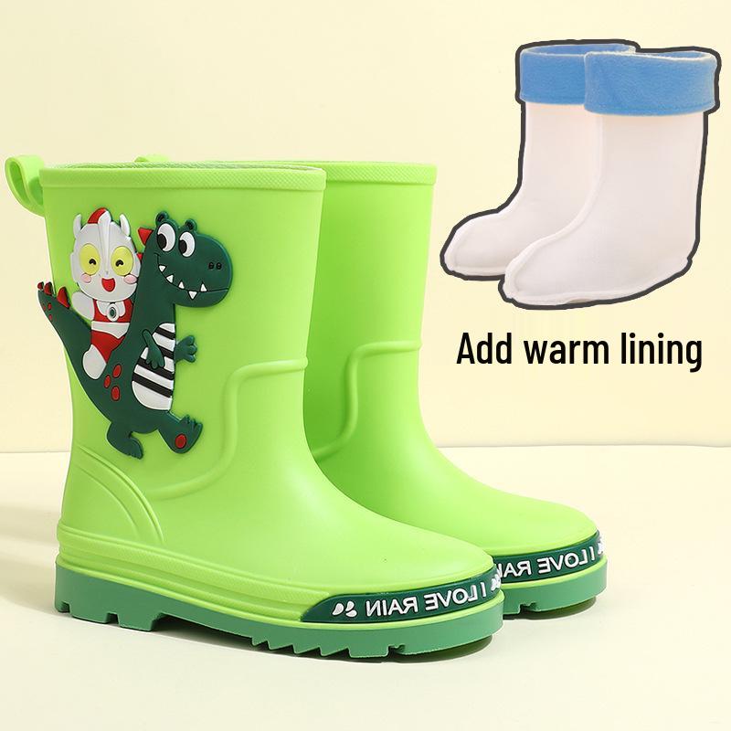 Children's Cartoon Mid-Calf Waterproof Rain Boots - Non-Slip, Thick, and Cute for Boys and Girls
