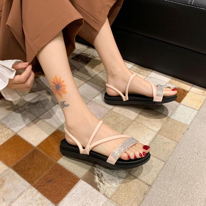 Women's Sandals for Summer Wear, Slippers Flatbottomed Fashion Flipflops, Beach Shoes Cool Slippers Women's Stall Shoes