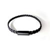 Glory_Arden Surgical Steel Black Magnetic Leather Bracelet / Ghmb-308
