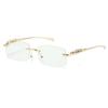Stylish Square Frameless Metal Glasses Fashionable Summer Decorative Eyewear for Men and Women