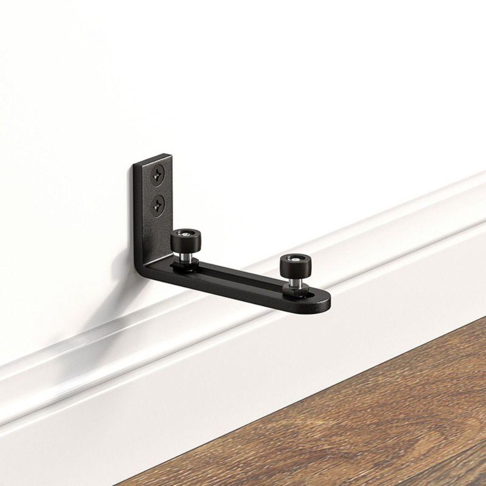 Wall-mounted Barn Door Swing Stop Double Wheel Bottom Guide Smooth Barn Door Floor Guide  Garage
