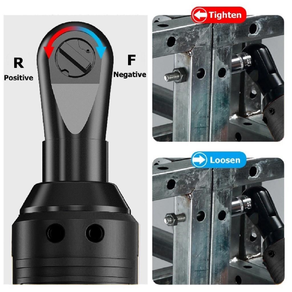 42V 3/8Inches 100N.m Right Angle Wrench Tool with 1/2 Battery Rechargeable Scaffolding Electric Wrench Cordless Ratchet