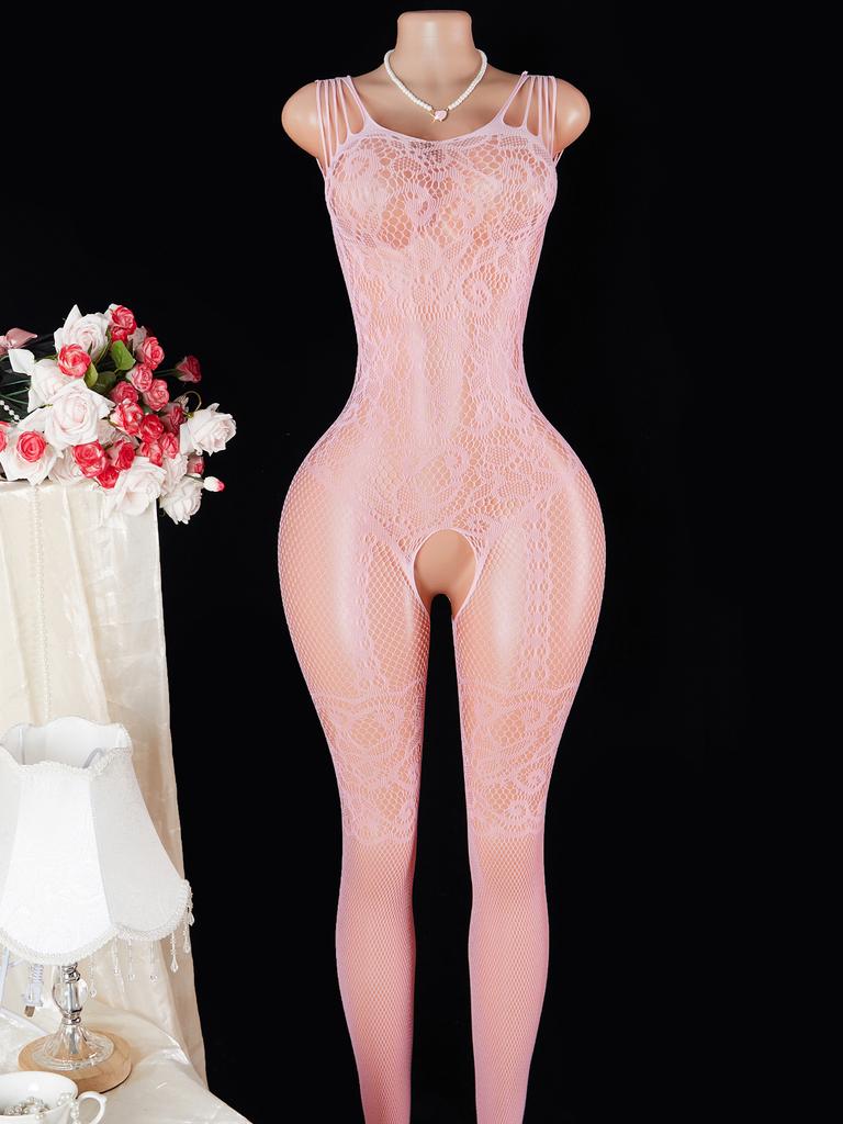 Erotic Open Crotch Sexy Lingerie Hollow Out Fishnet Bodysuit Transparent Sex Dress Women Mesh Tights Hot Porn Exotic Body Socks